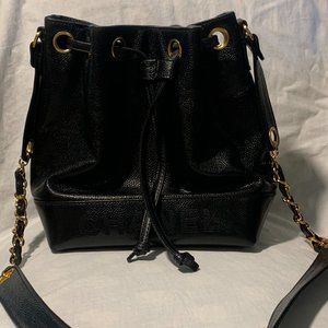 Vintage Drawstring CC Bucket Bag Caviar Mini